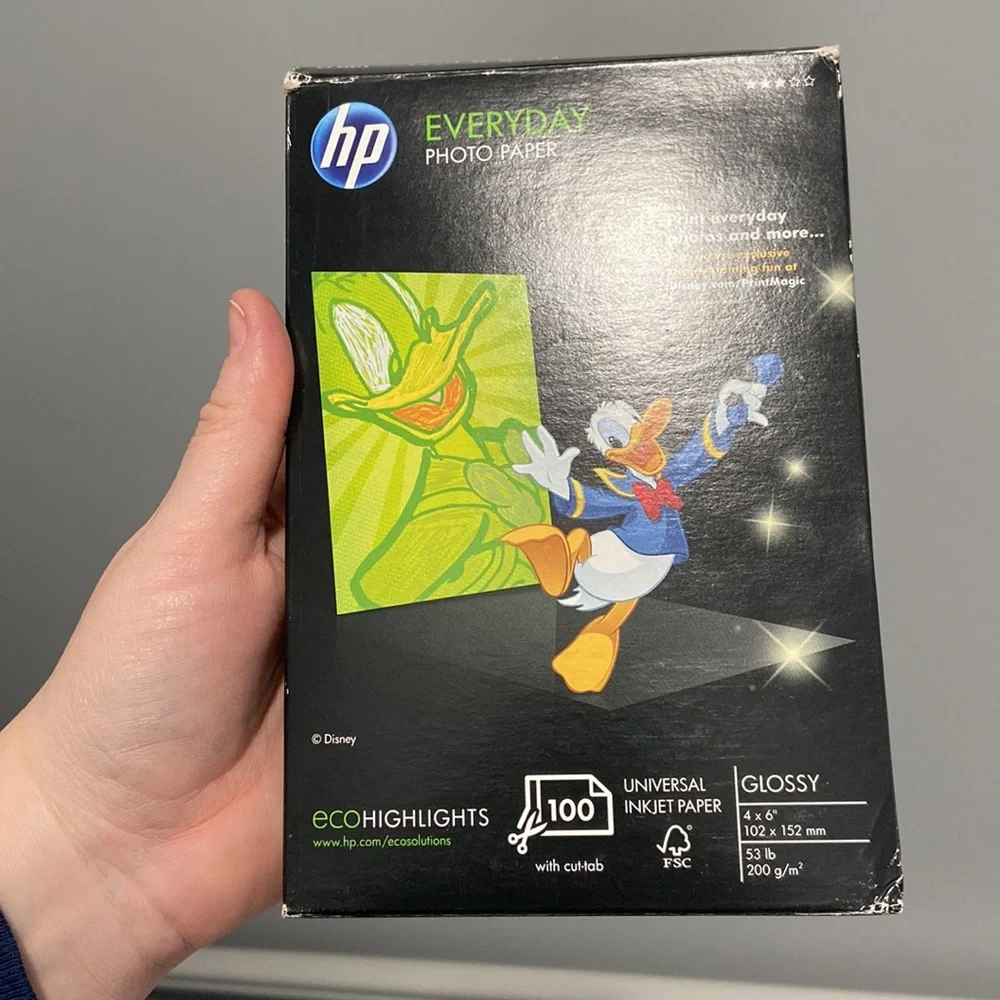 HP Everyday Glossy Photo Paper 4x6 - 100 Sheets New in bag box is opened